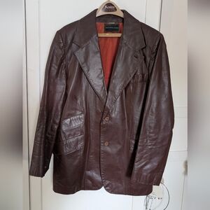 Brown Leather Blazer